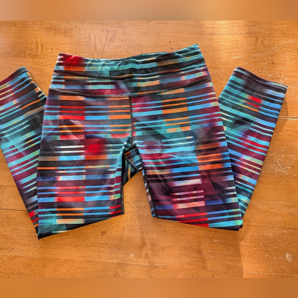 Athleta Colorful Striped Leggings